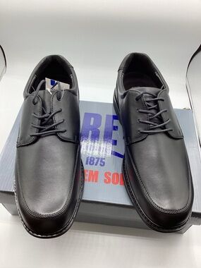 Men’s NIB New Drew Park Black Leather Shoes Size 10 4E Width GS1